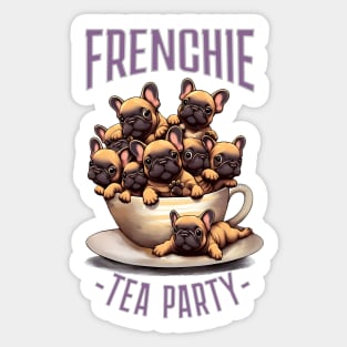 French bulldogs and herbal Tea! cute pet, Frenchie lovers and herbal Tea lovers Sticker